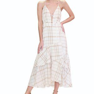 Midi Dress Ivory Chess